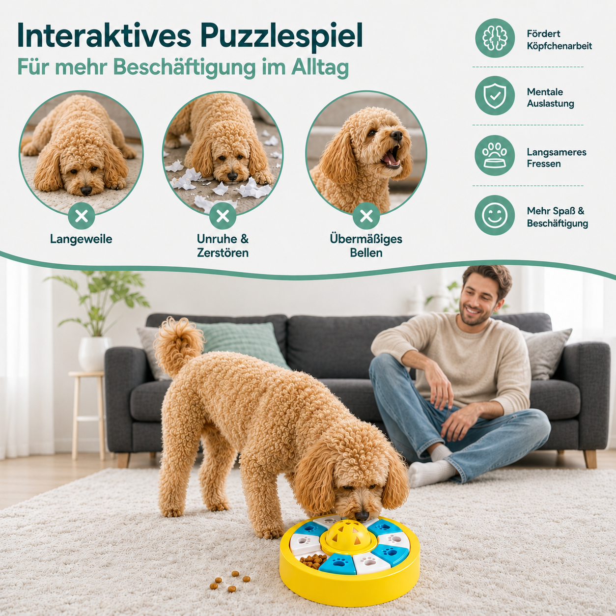 Anti-Schling Puzzle-Schüssel – Spiel, Förderung und langsameres Fressen