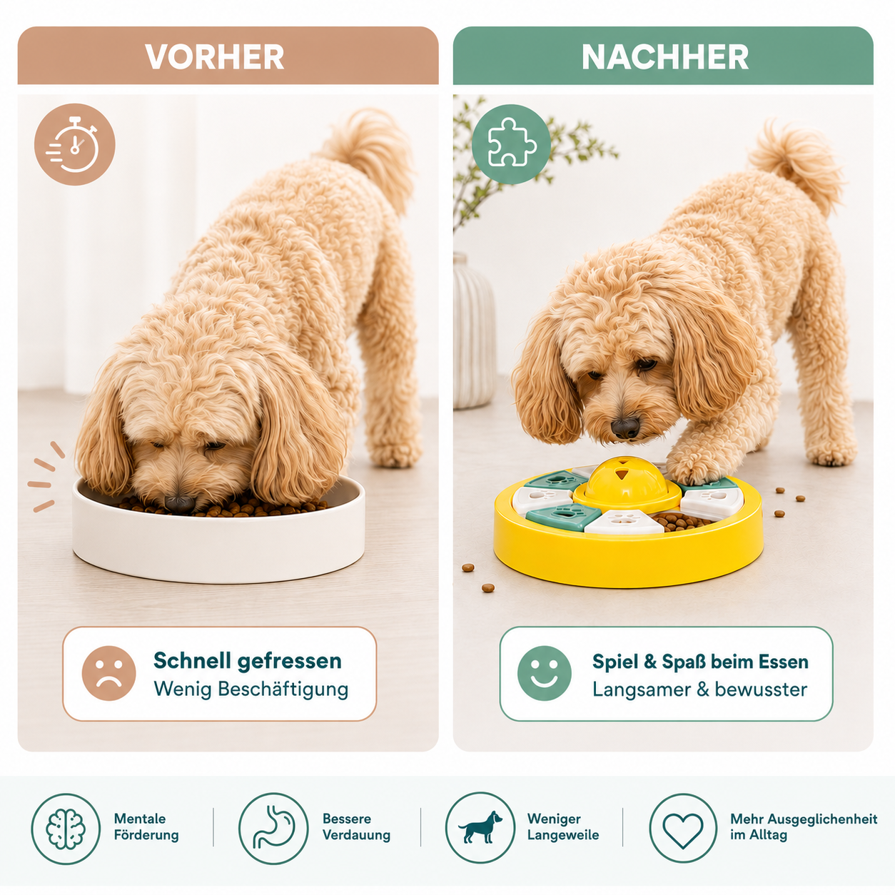 Anti-Schling Puzzle-Schüssel – Spiel, Förderung und langsameres Fressen