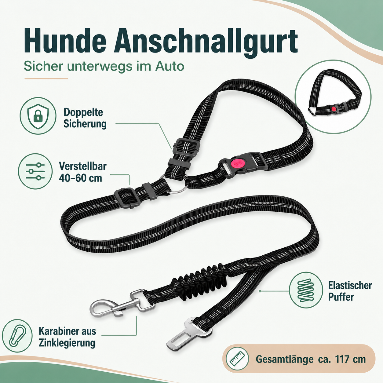 Hunde Anschnallgurt – sicherer Transport im Auto